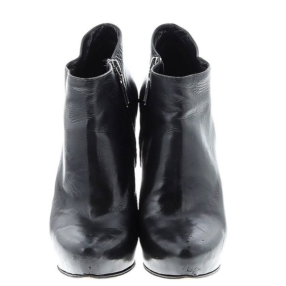 BLACK LEATHER ANKLE BOOTS - Picture 2 of 12